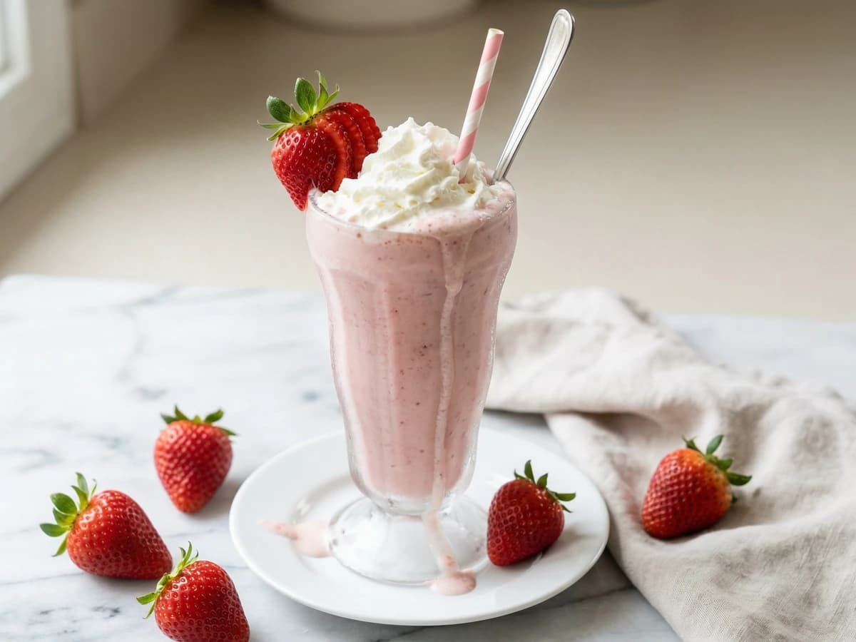 Strawberries and Cream Milkshake - Chef Dean