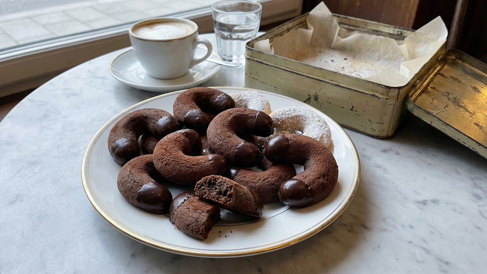 Schokokipferl (Chocolate Crescent Cookies)