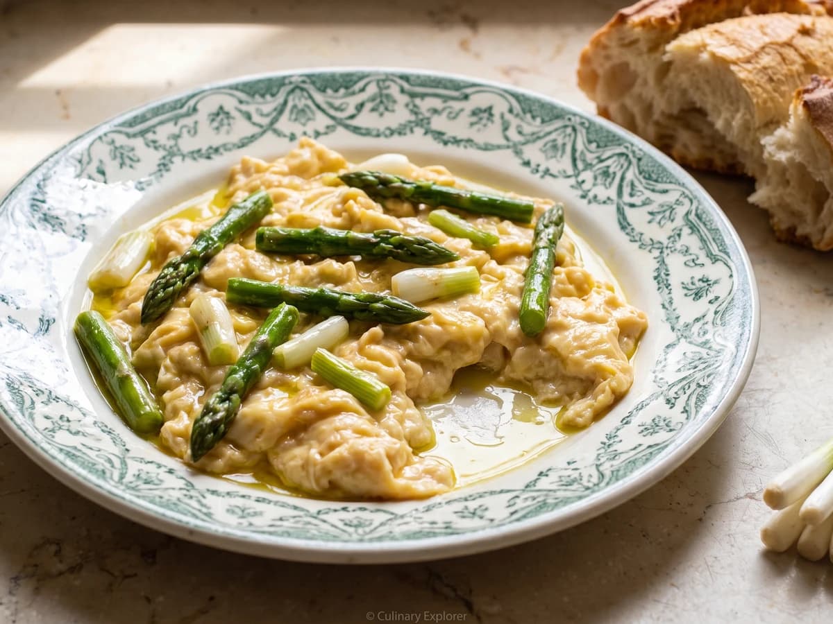 Revuelto de Ajetes y Espárragos Trigueros - Chef Isabel