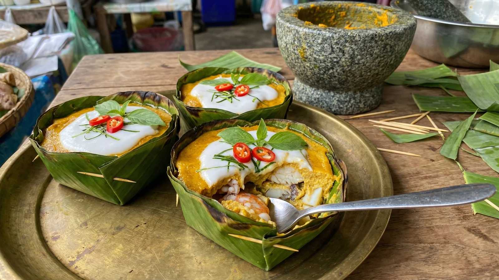 Southern Steamed Seafood Curry (Hor Mok Talay)