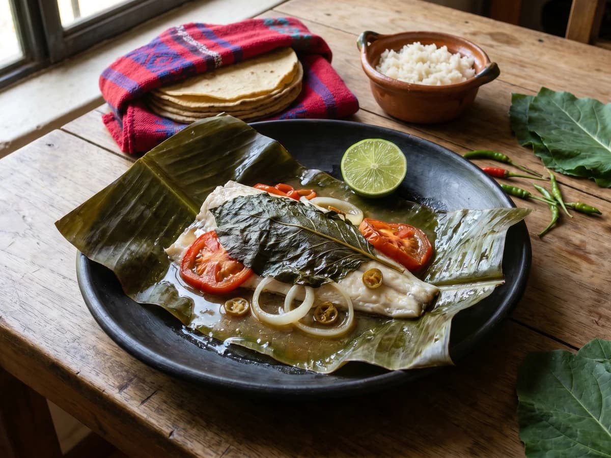 Robalo Empapelado en Hoja Santa - Chef Lupita