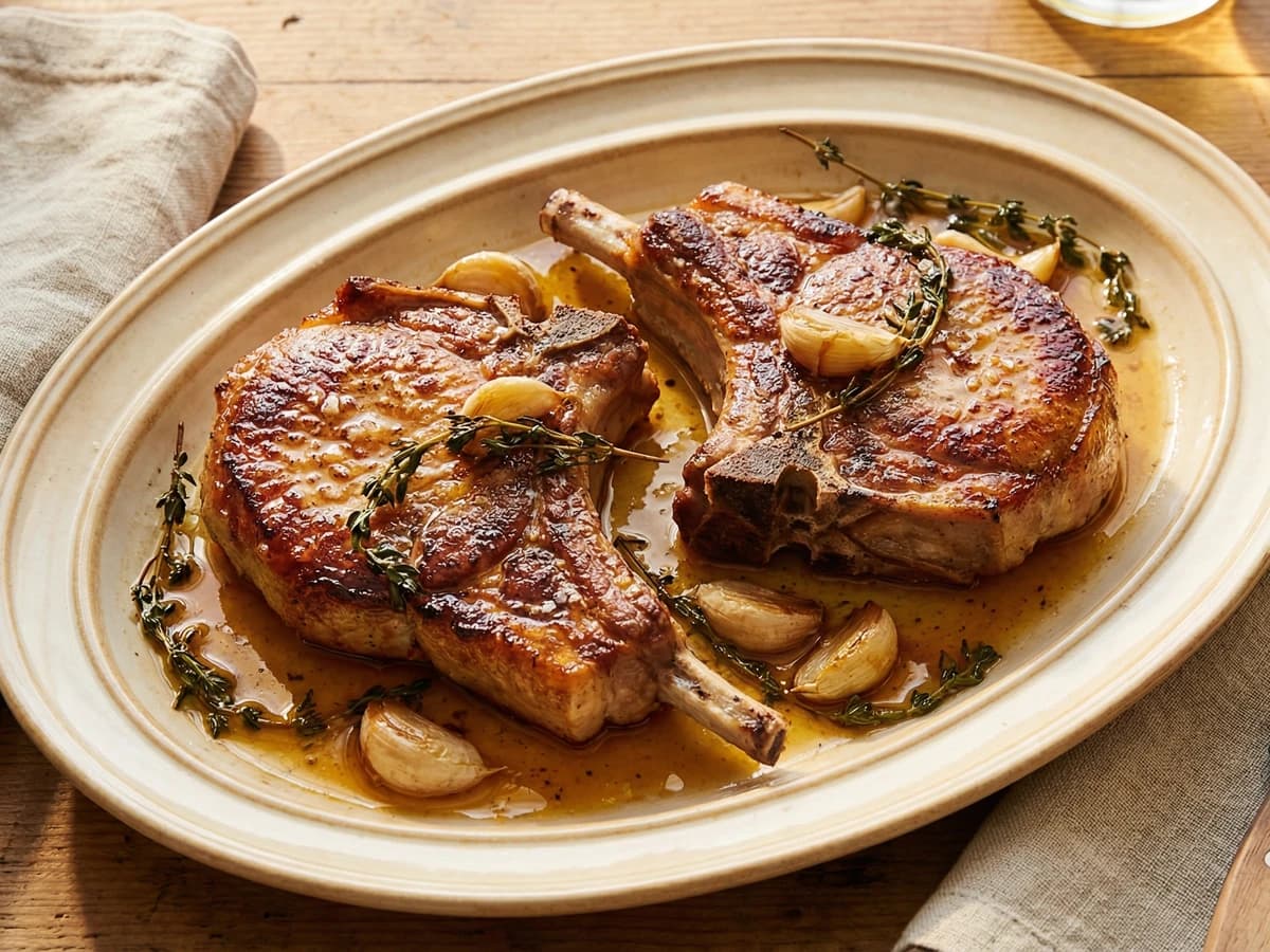 Garlic Butter Pork Chops - Chef Ally