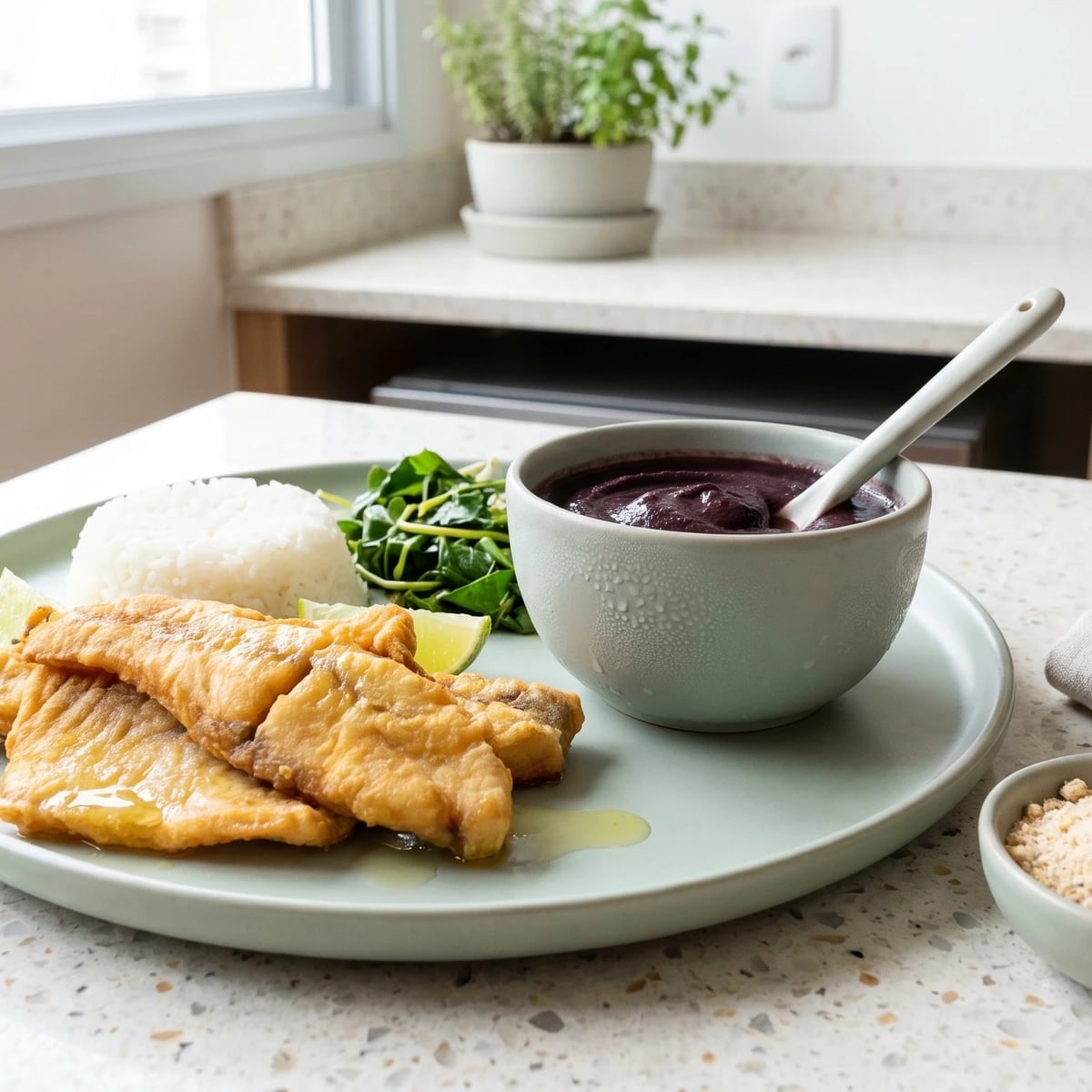 Açaí com Peixe Frito
