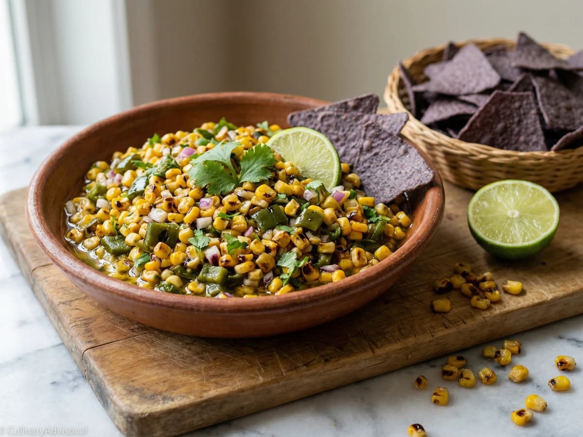Fire-Roasted Corn and Poblano Salsa - Chef Dean