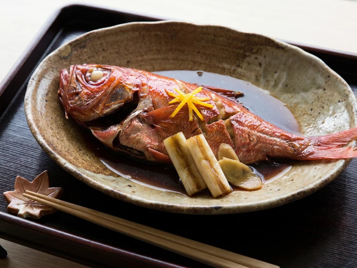 Simmered Kinmedai (金目鯛の煮付け, Kinmedai no Nitsuke) - Chef Takumi