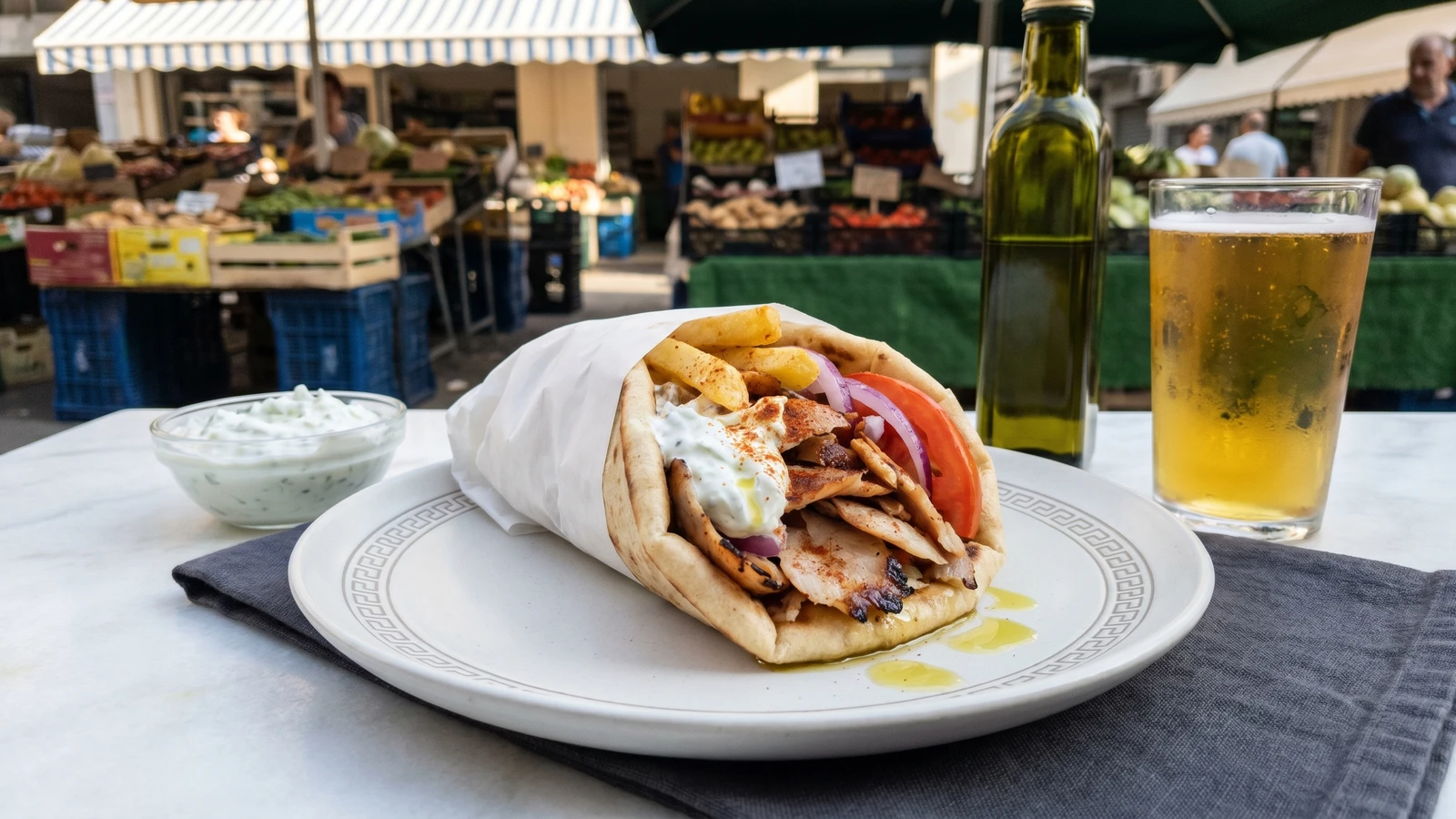 Athens Chicken Gyros in Pita (Γύρος Κοτόπουλο σε Πίτα)