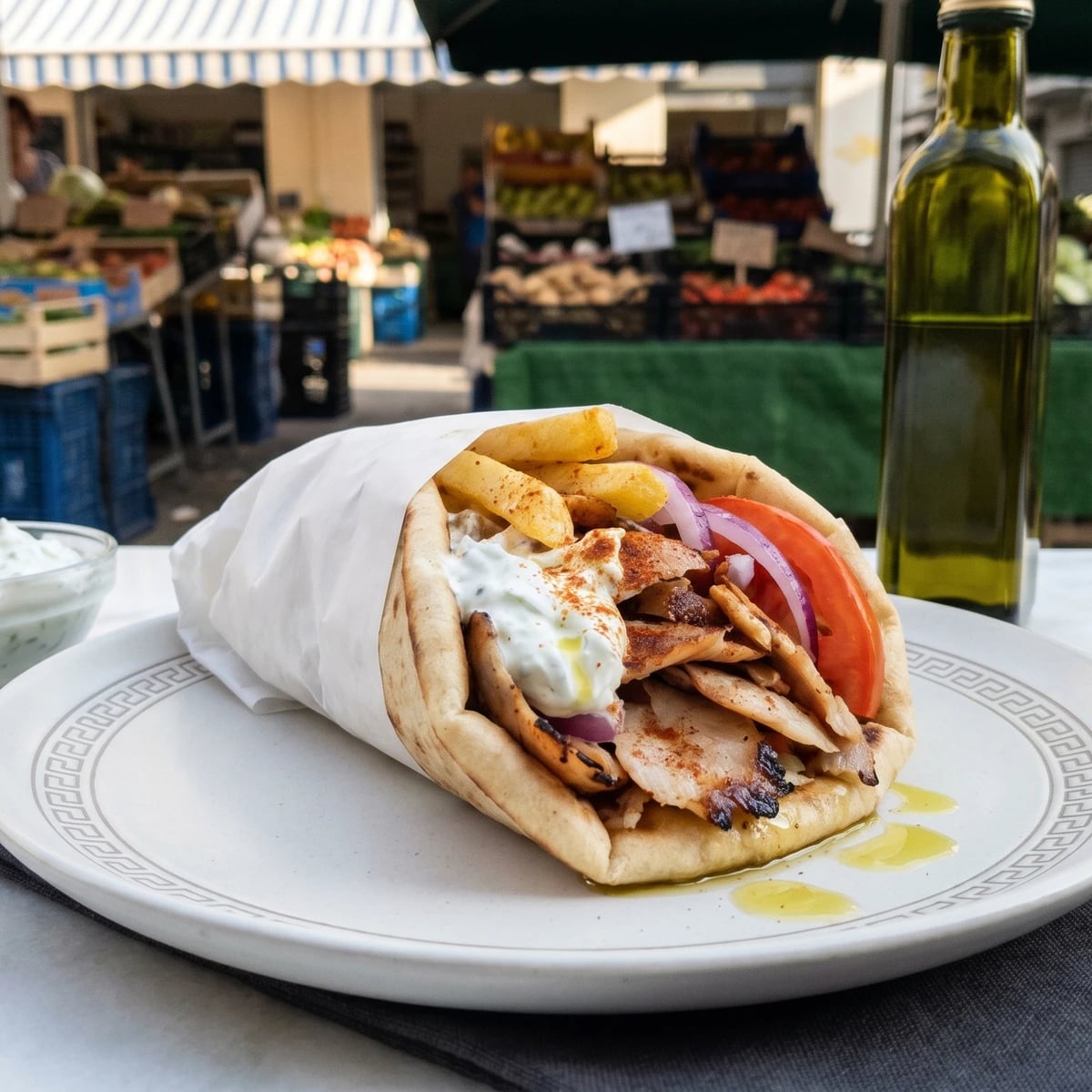 Athens Chicken Gyros in Pita (Γύρος Κοτόπουλο σε Πίτα)