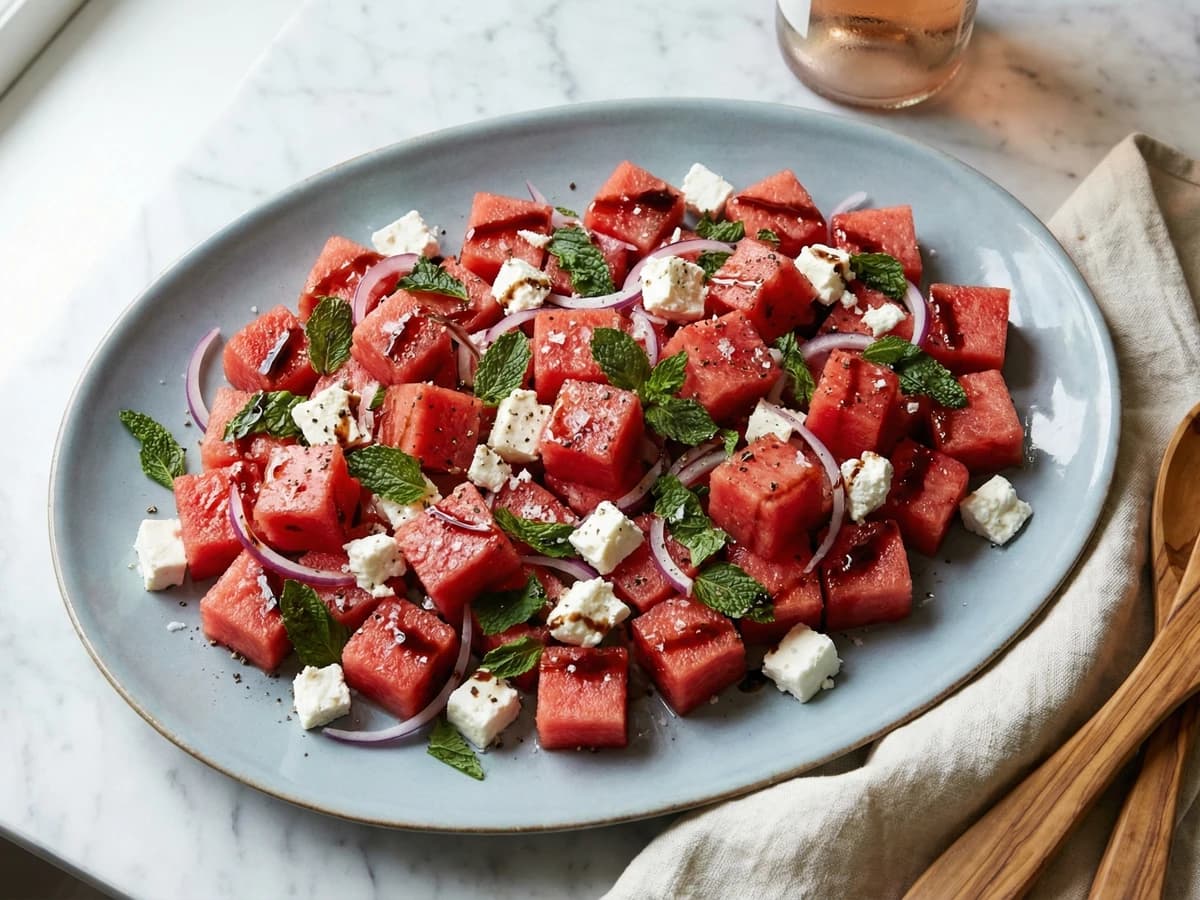 Watermelon and Feta Salad with Mint - Chef Dean