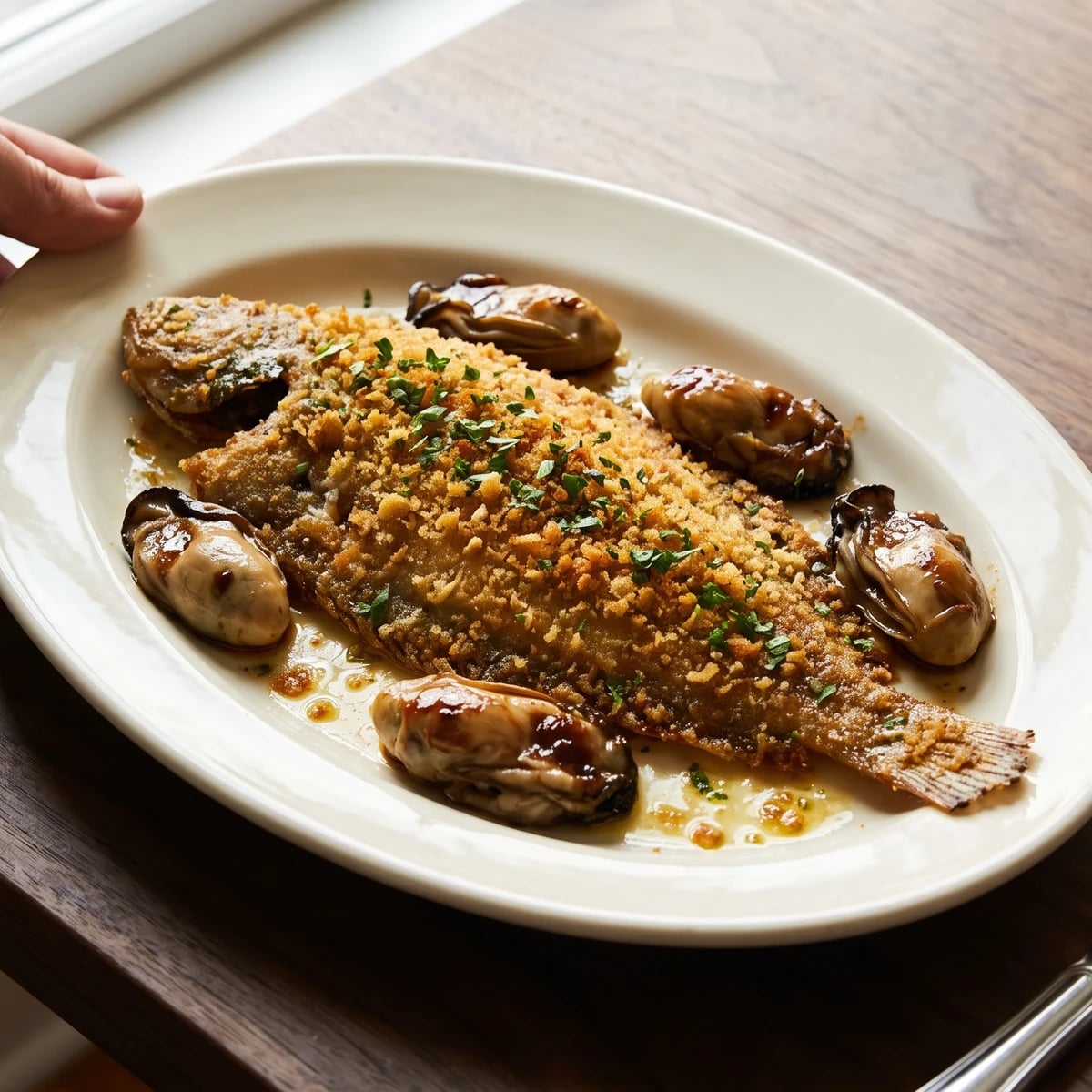Sole Grillée, aux Huîtres à l’Américaine