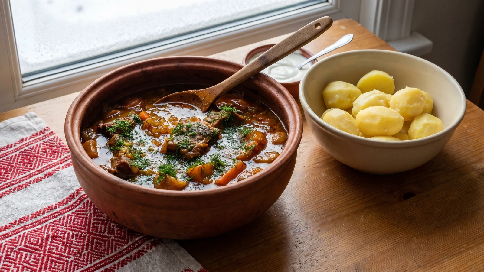 Dushenyna (душенина, clay-pot stewed pork)