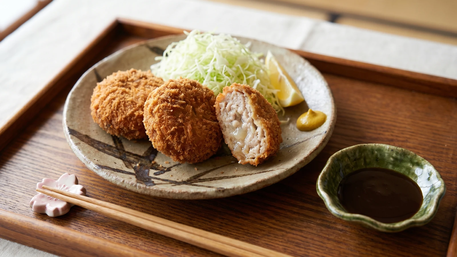 Menchi-katsu (メンチカツ, minced cutlet)