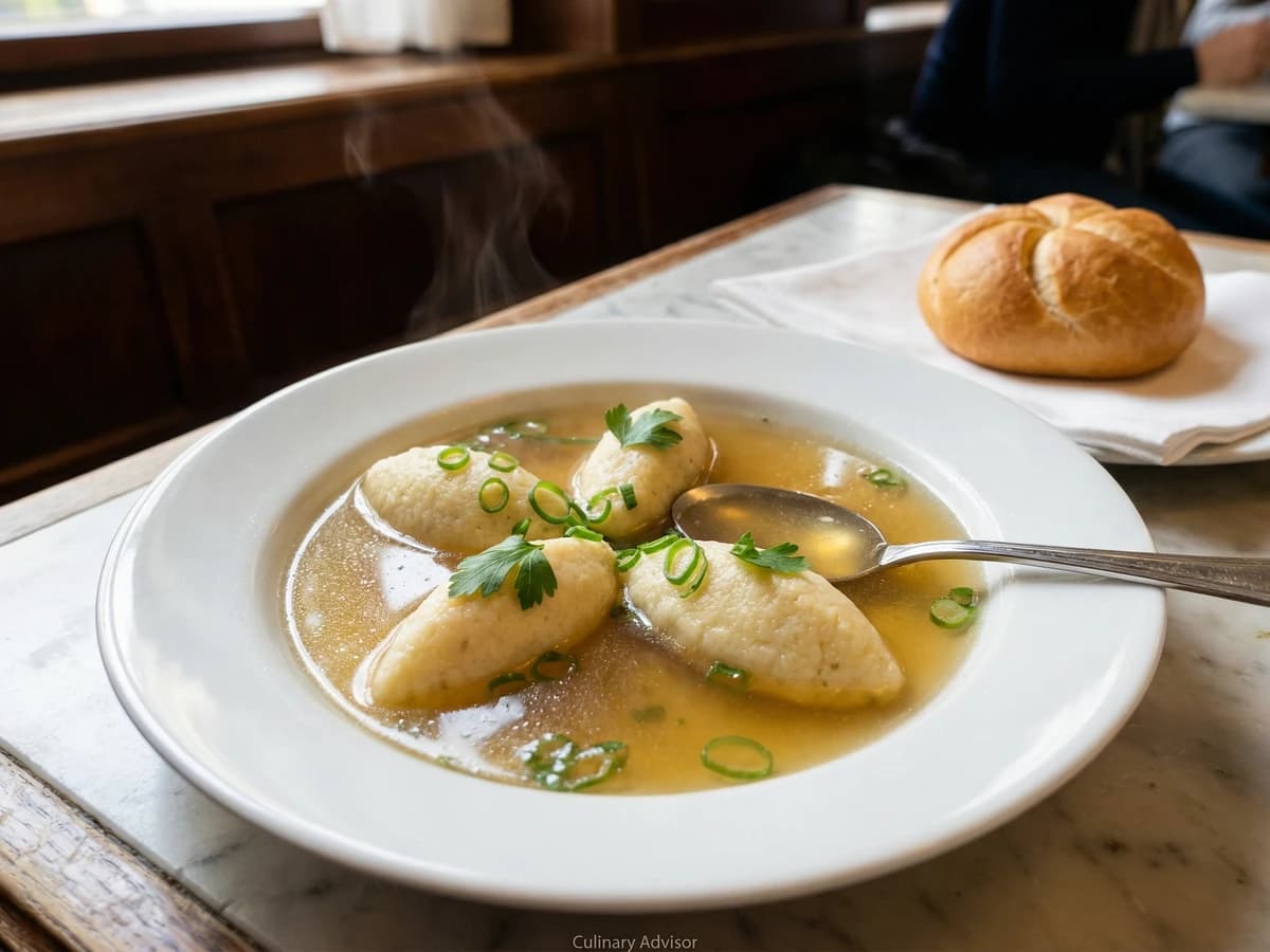 Butternockerl in Rindssuppe