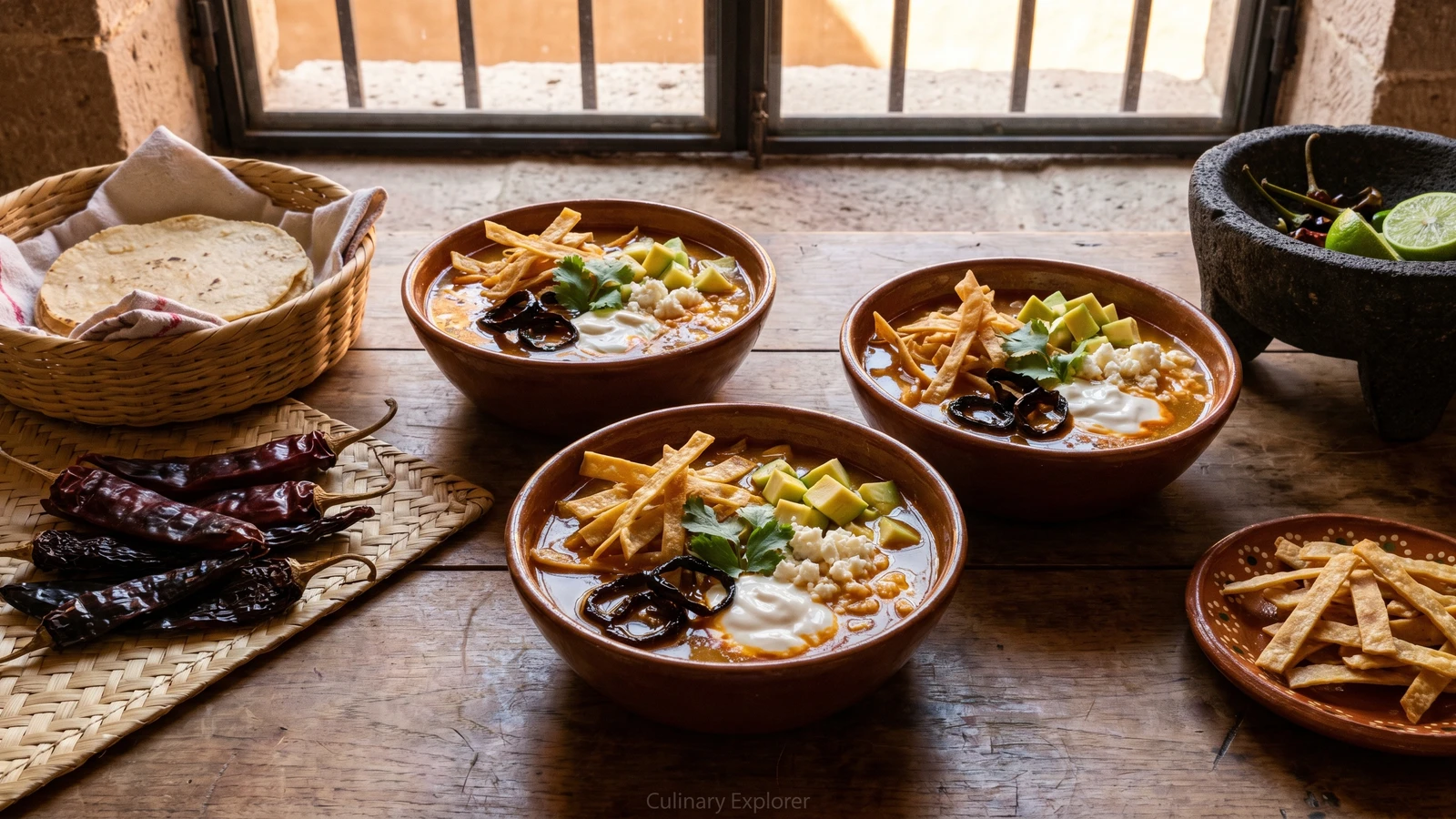 Sopa Queretana de Tortilla y Aguacate