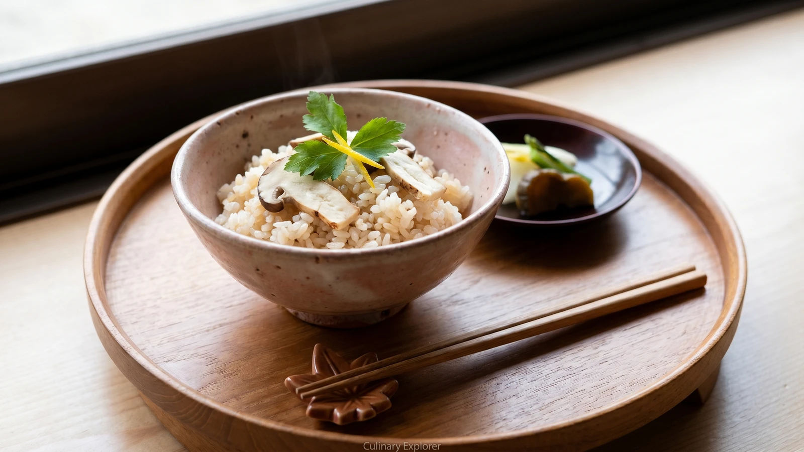 Matsutake Gohan (松茸ご飯, matsutake mushroom rice)