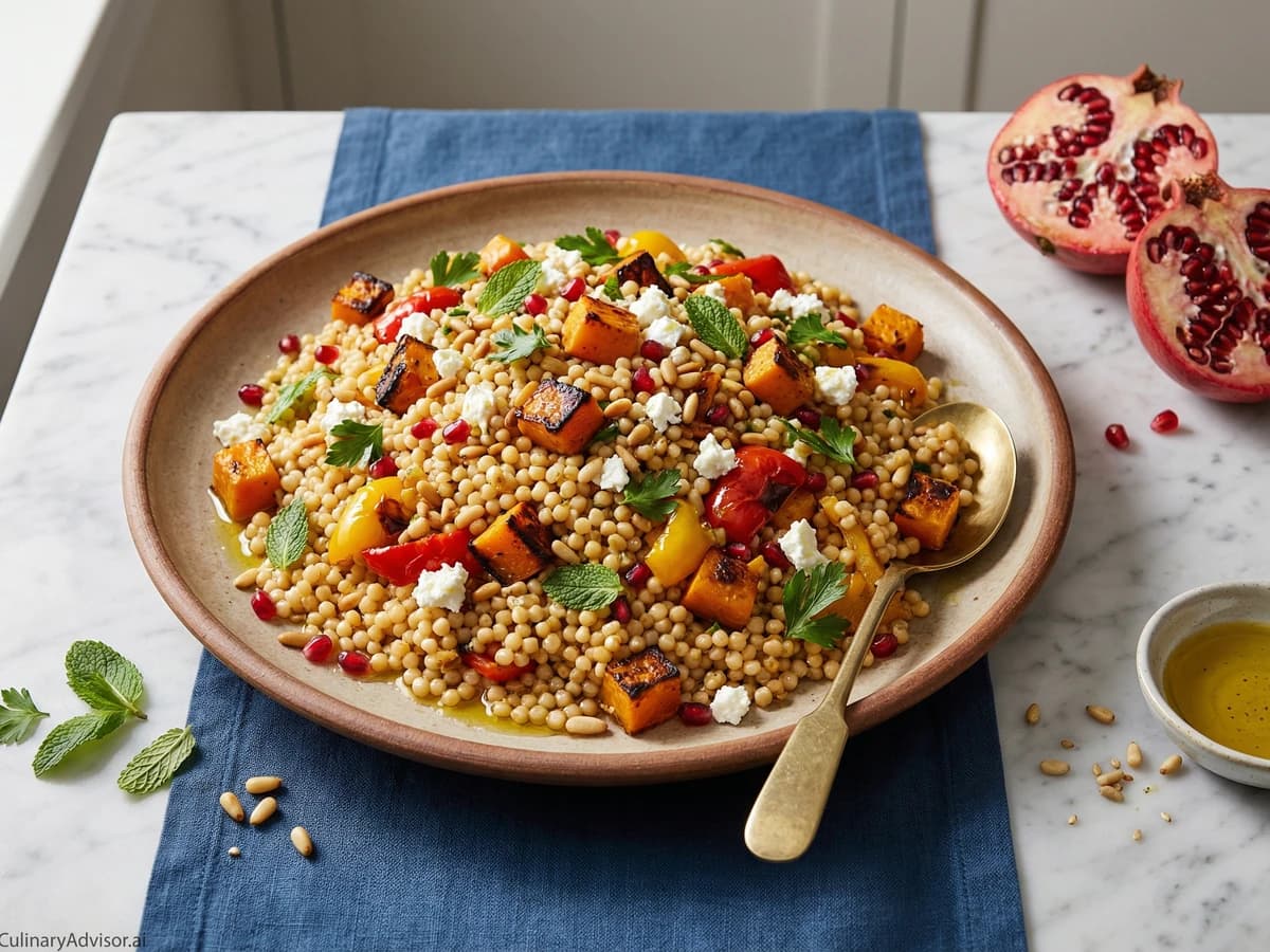 Israeli Couscous with Roasted Vegetables - Chef Dean