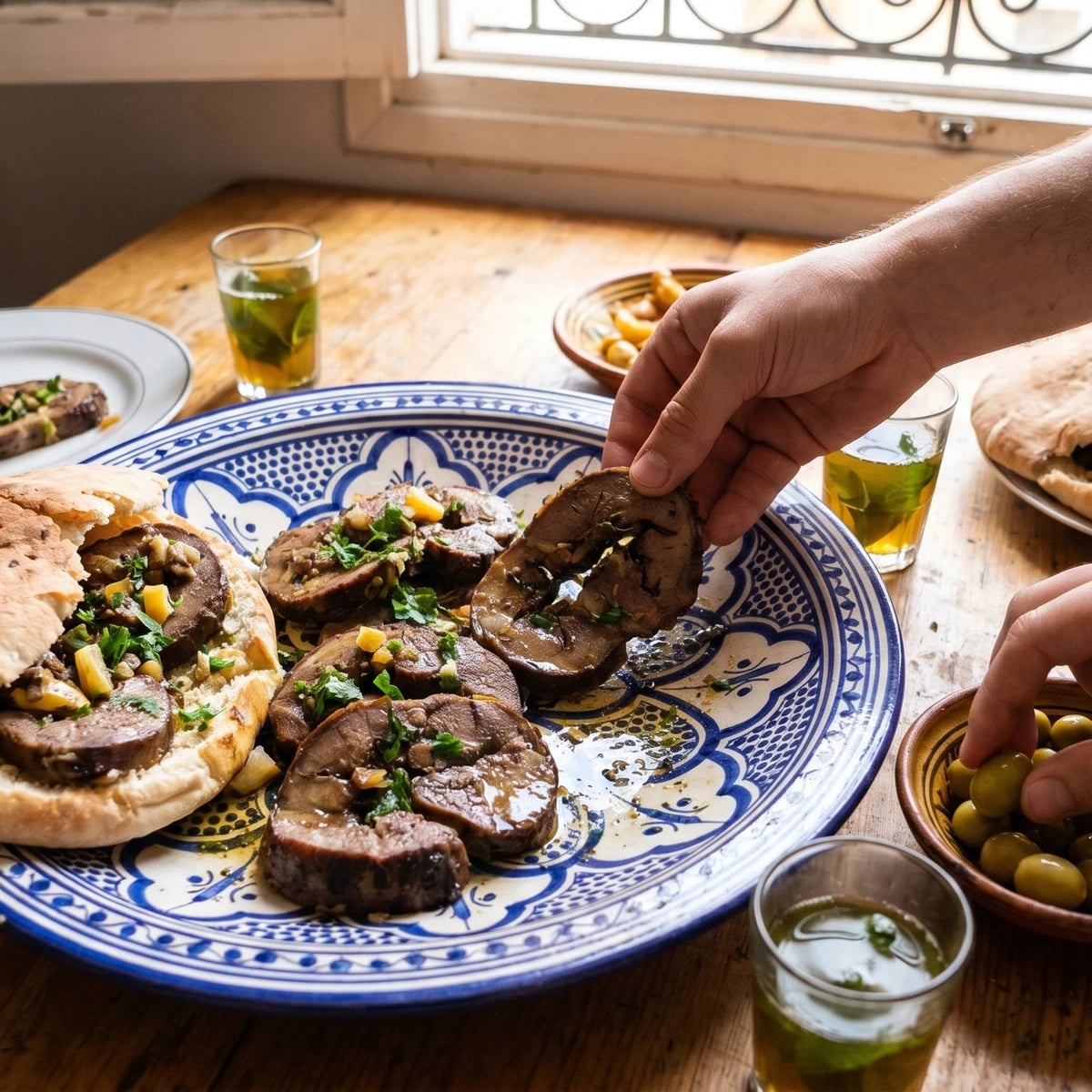 Tihane (Stuffed Moroccan Spleen Sandwich)