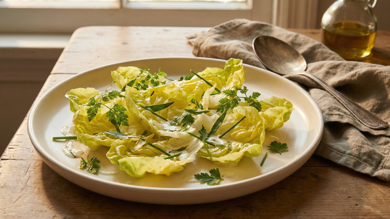 Butter Lettuce with Herbs and Crème Fraîche