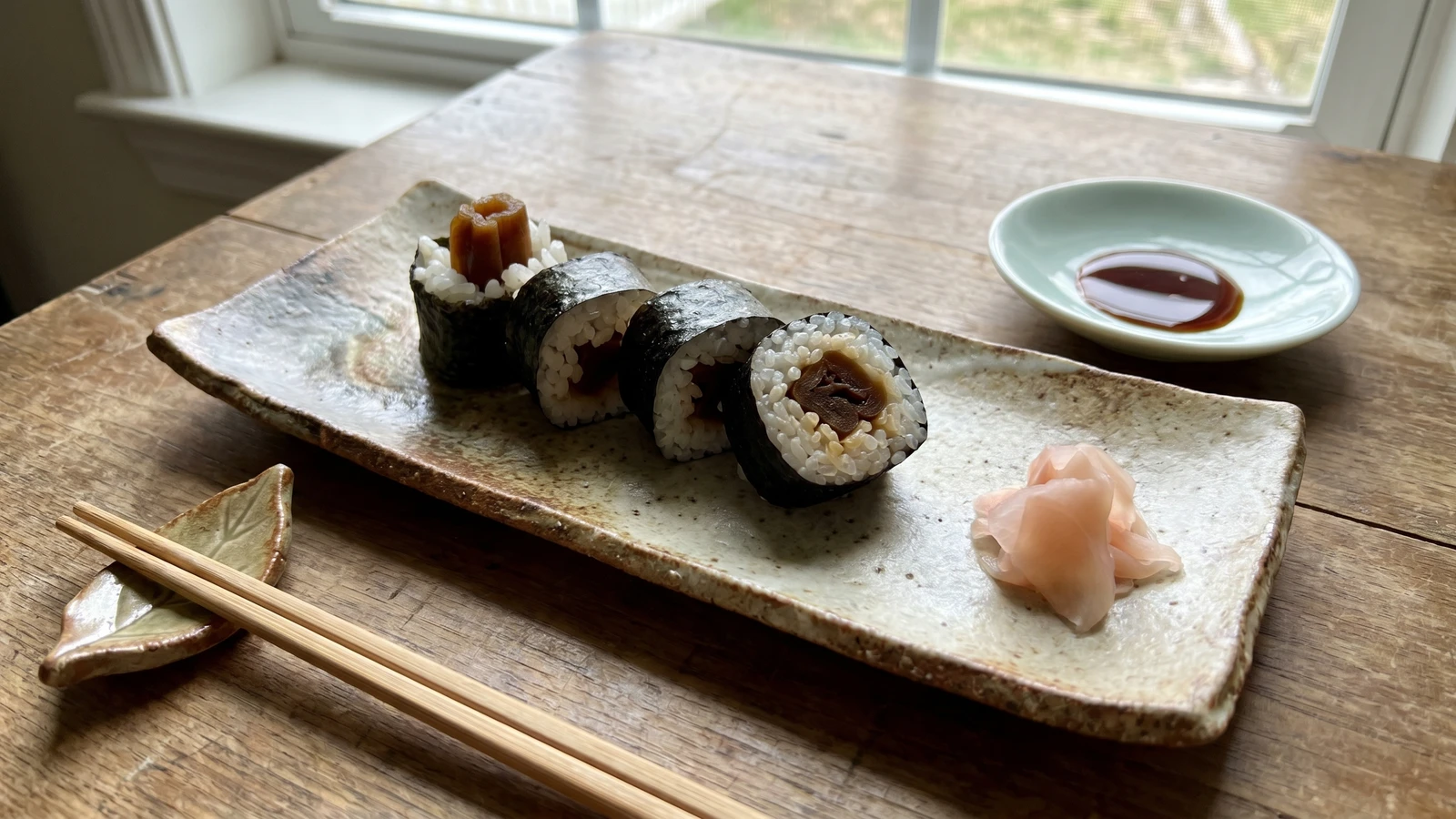 Kanpyō-maki (干瓢巻き, dried gourd thin roll)