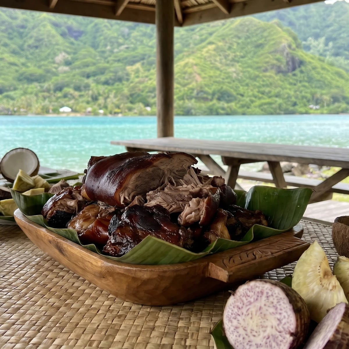 Ahimaʻa Puaʻa (Tahitian Earth-Oven Pork)