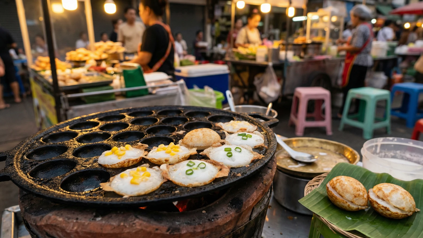 Coconut Rice Pancakes (Khanom Krok)
