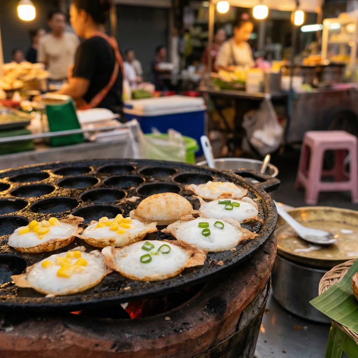 Coconut Rice Pancakes (Khanom Krok)