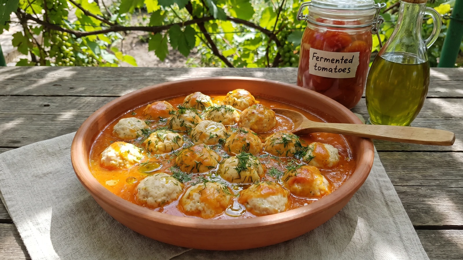 Rybni Tefteli (рибні тефтелі, fish meatballs in tomato)