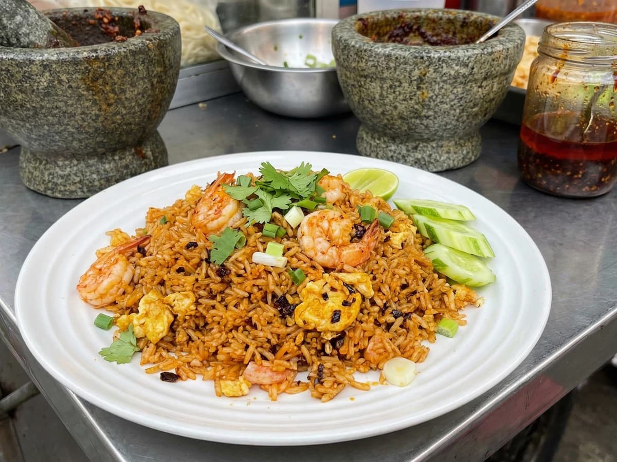Chili Jam Fried Rice (Khao Pad Nam Prik Pao) - Chef Fai