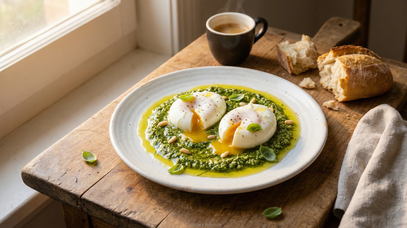 Uova in Camicia con Pesto Genovese