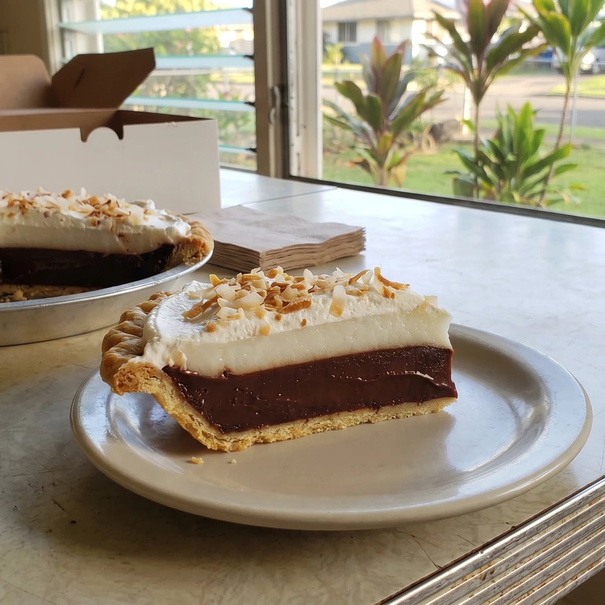 Chocolate Haupia Cream Pie (Hawaiʻi Local Coconut Pudding Pie)