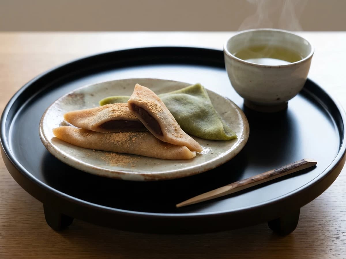 Nama Yatsuhashi (生八ツ橋, soft Kyoto rice confection) - Chef Takumi