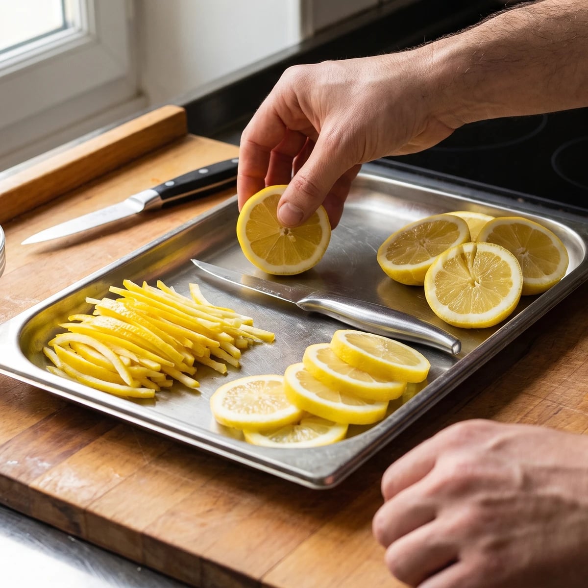 Peeled, Channelled, and Zested Lemons