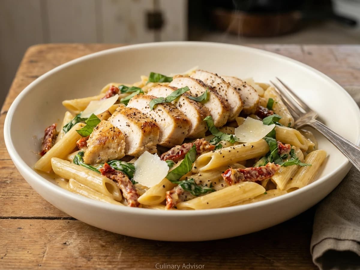 Creamy Tuscan Chicken Pasta - Chef Ally