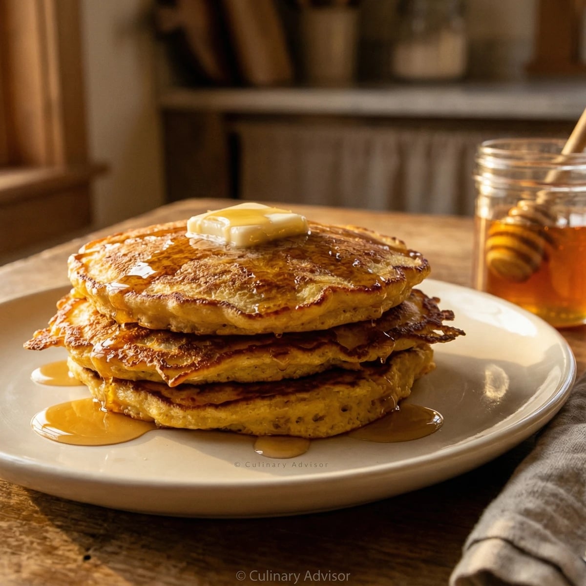 Cornmeal Johnnycakes with Local Honey