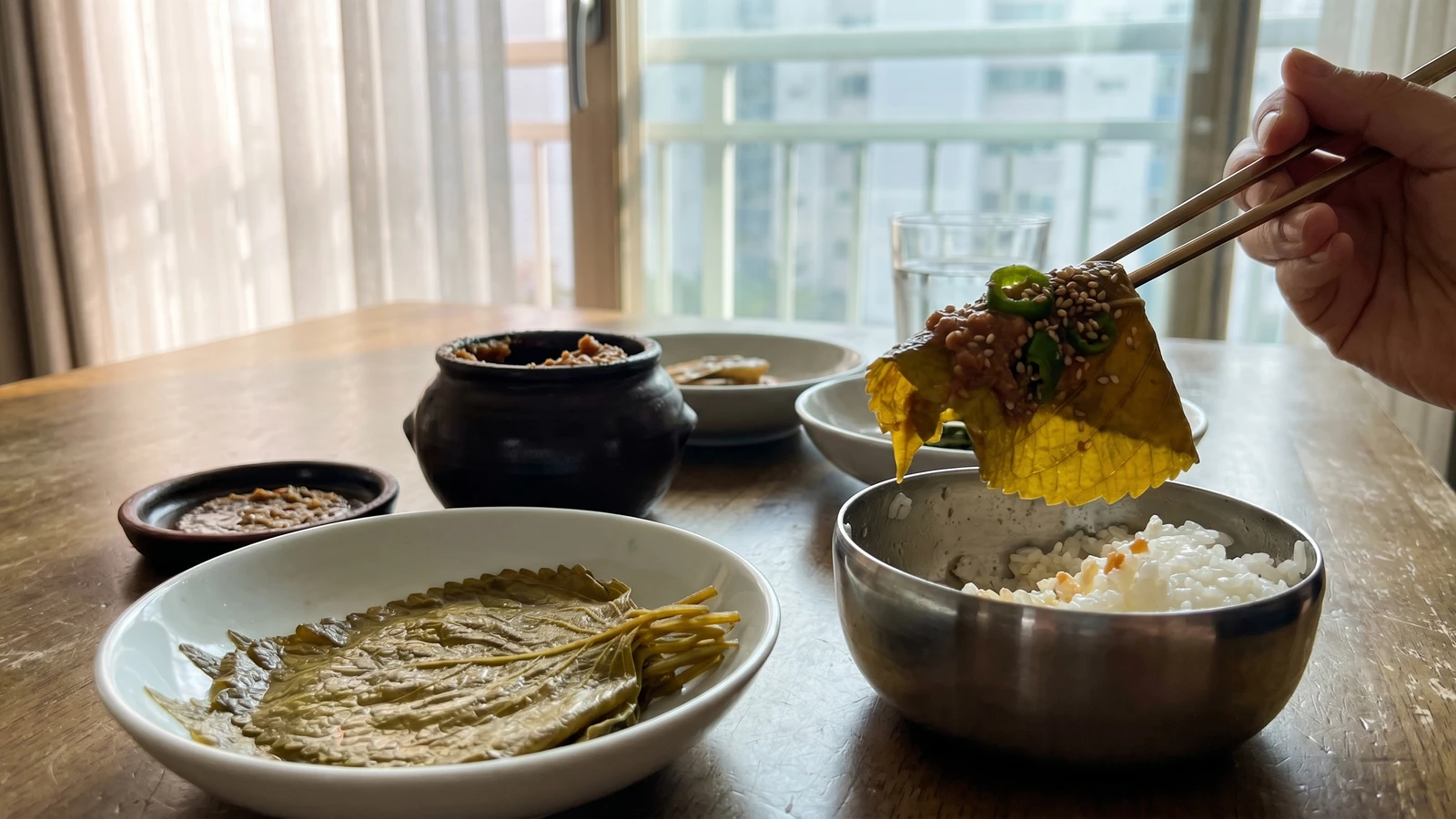 Kongnip-jangajji (콩잎장아찌, Doenjang-Cured Bean Leaves)