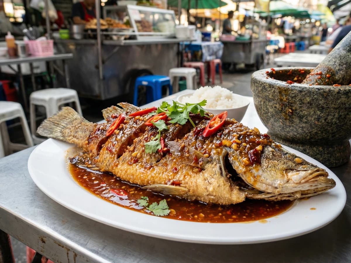 Crispy Fish with Chili Sauce (Pla Rad Prik) - Chef Fai