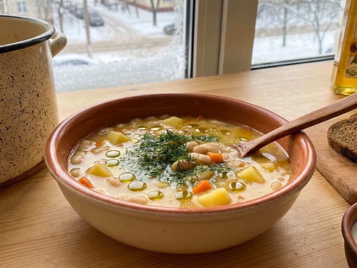 Kvasolyana Yushka (квасоляна юшка, bean soup) - Chef Lesia