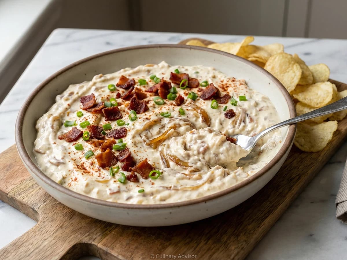 Smoky Bacon and Caramelized Onion Dip - Chef Dean