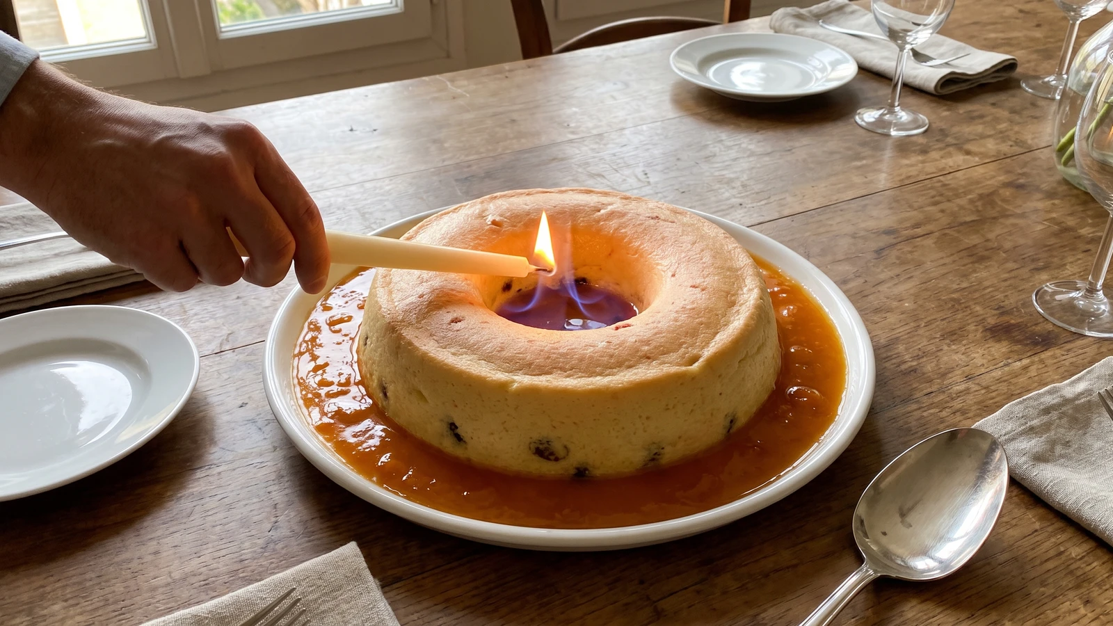 Souffléd Pudding à la Vésuvienne
