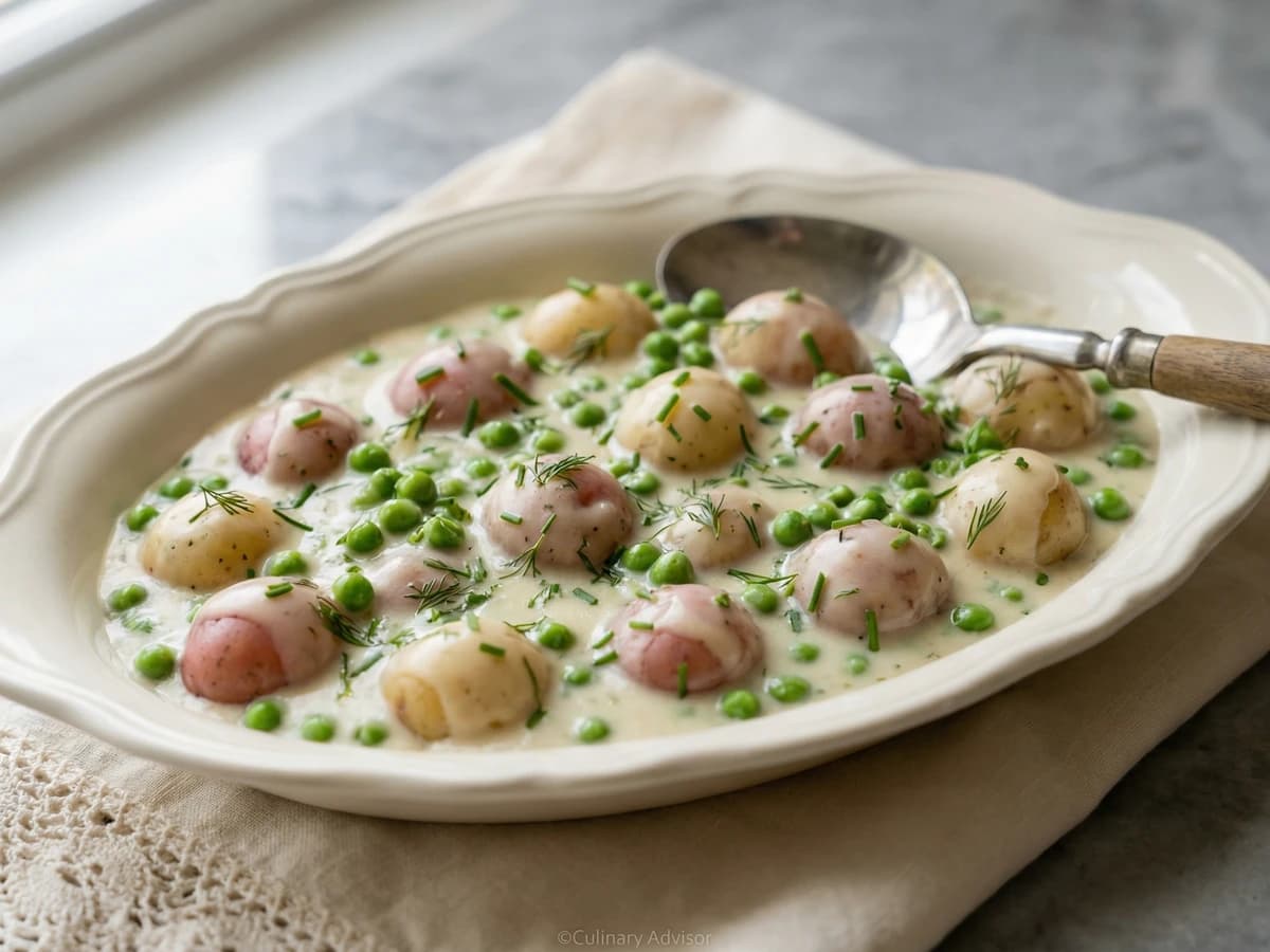 Creamed Peas and Potatoes - Chef Dean