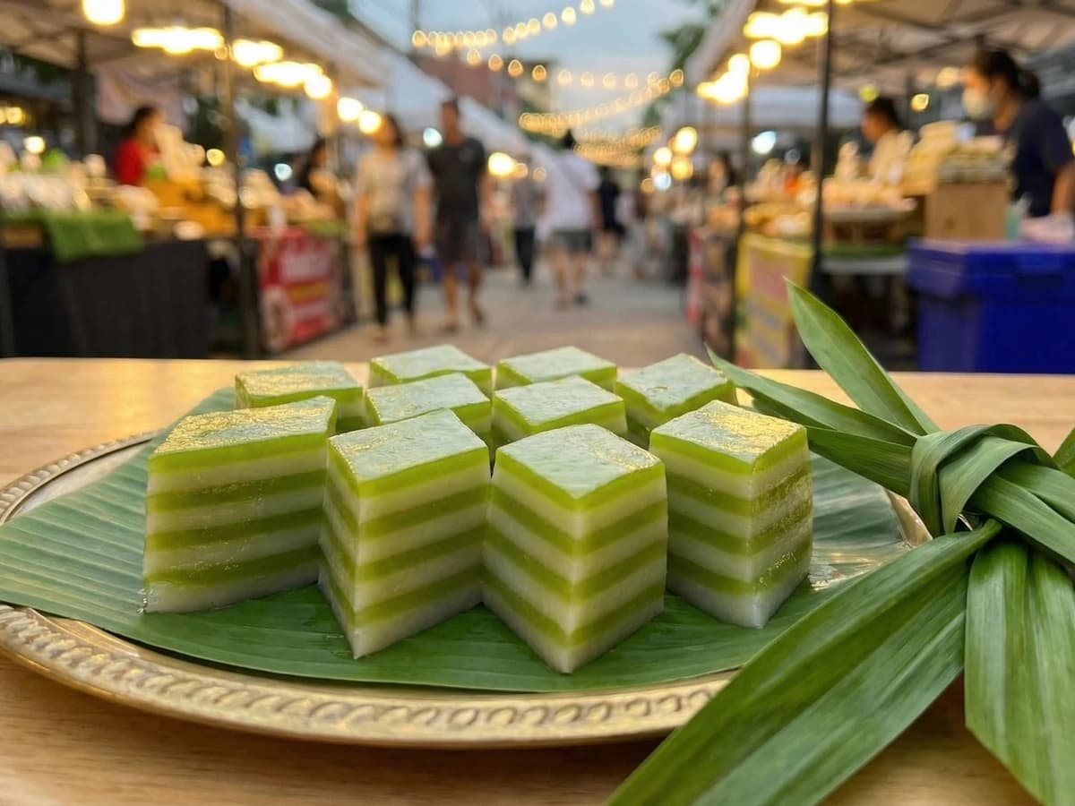 Layered Pandan Cake (Khanom Chan)