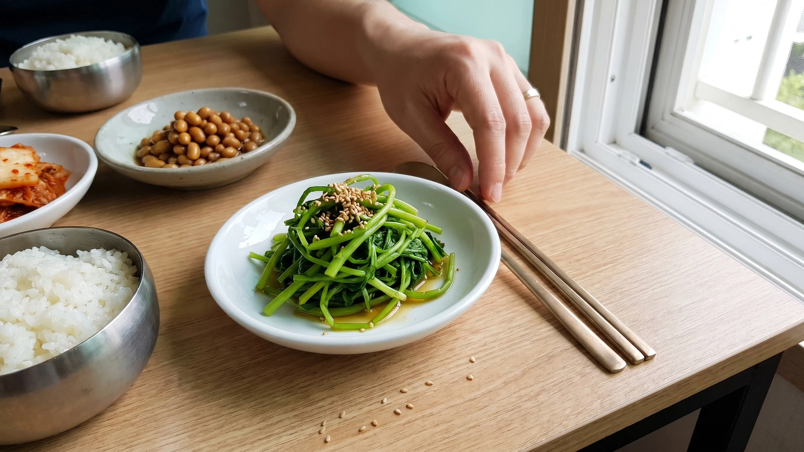 Minari-namul (Blanched Water Dropwort)