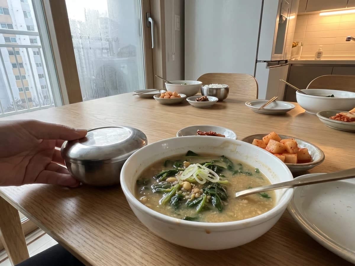 Sigeumchi-doenjang-guk (Spinach Soybean Paste Soup) - Chef Jeong-sun