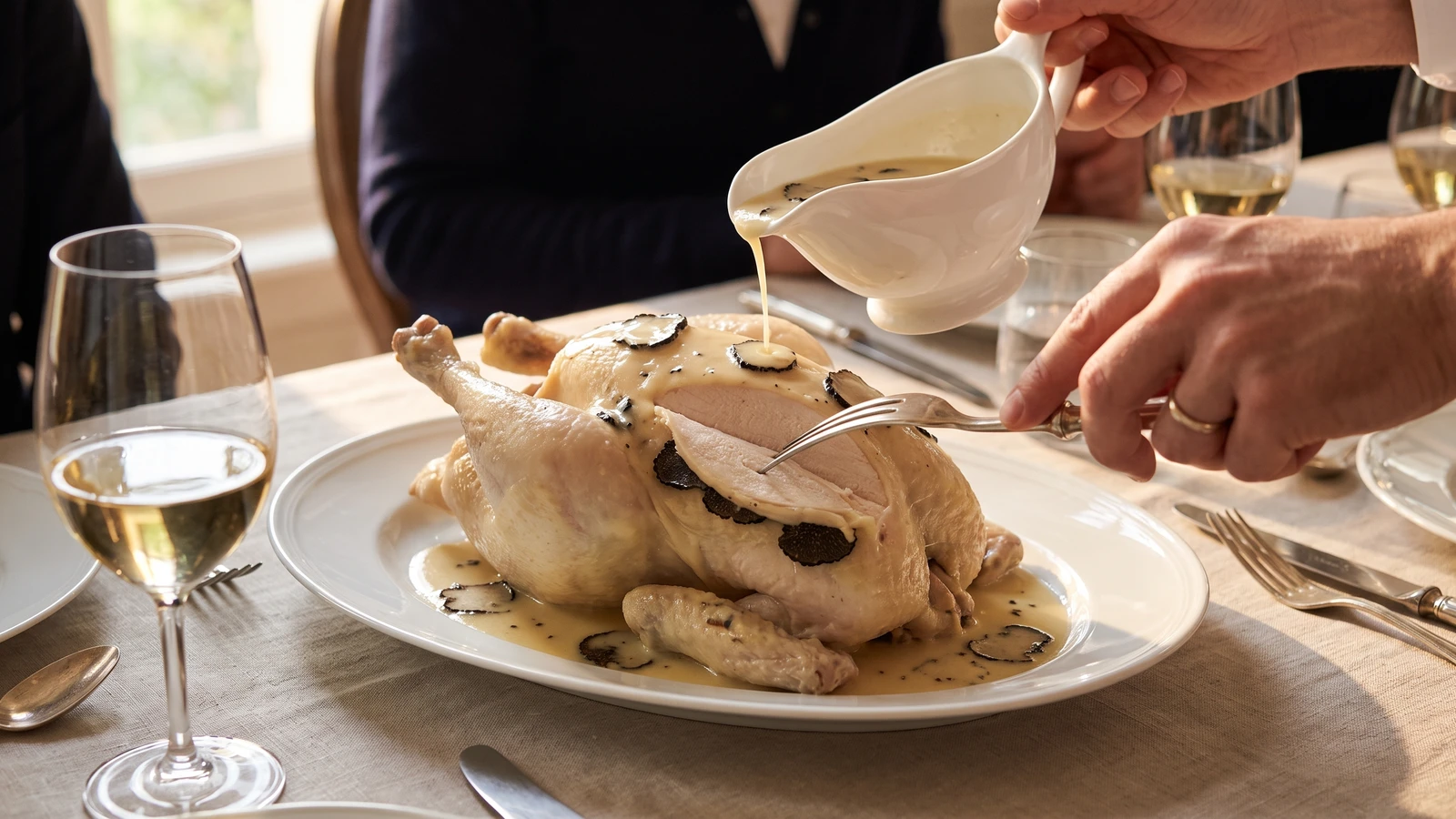 Poularde en Demi-Deuil