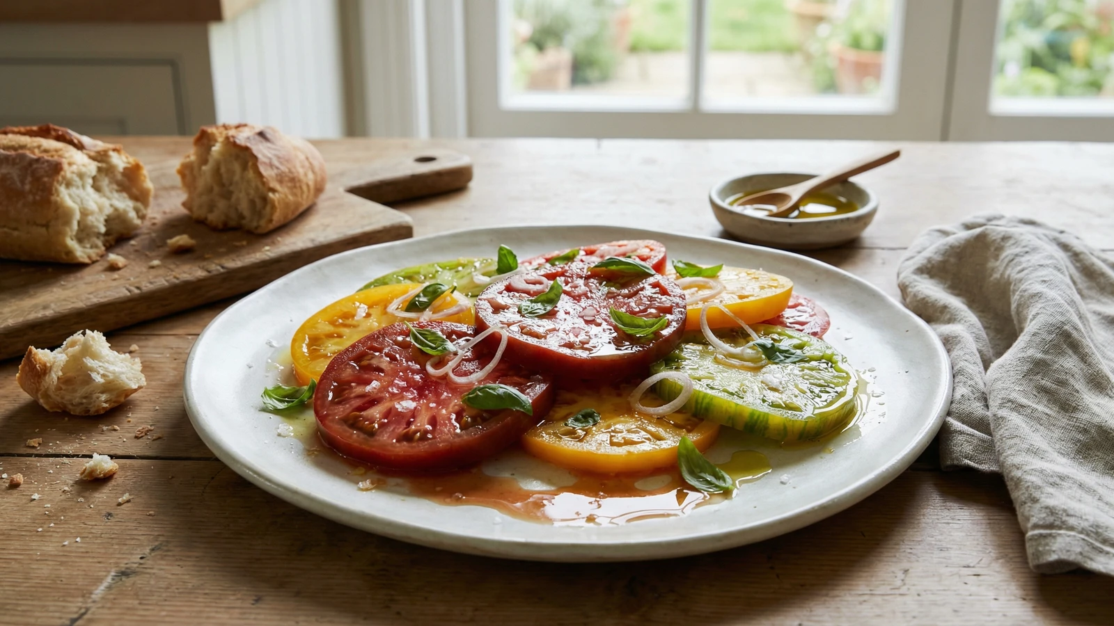 Heritage Tomato Salad with Basil and Sea Salt