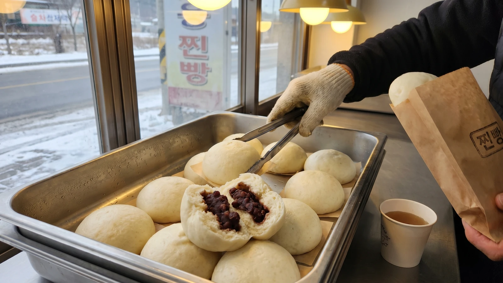 Jjinppang (Anheung Red Bean Steamed Bun)
