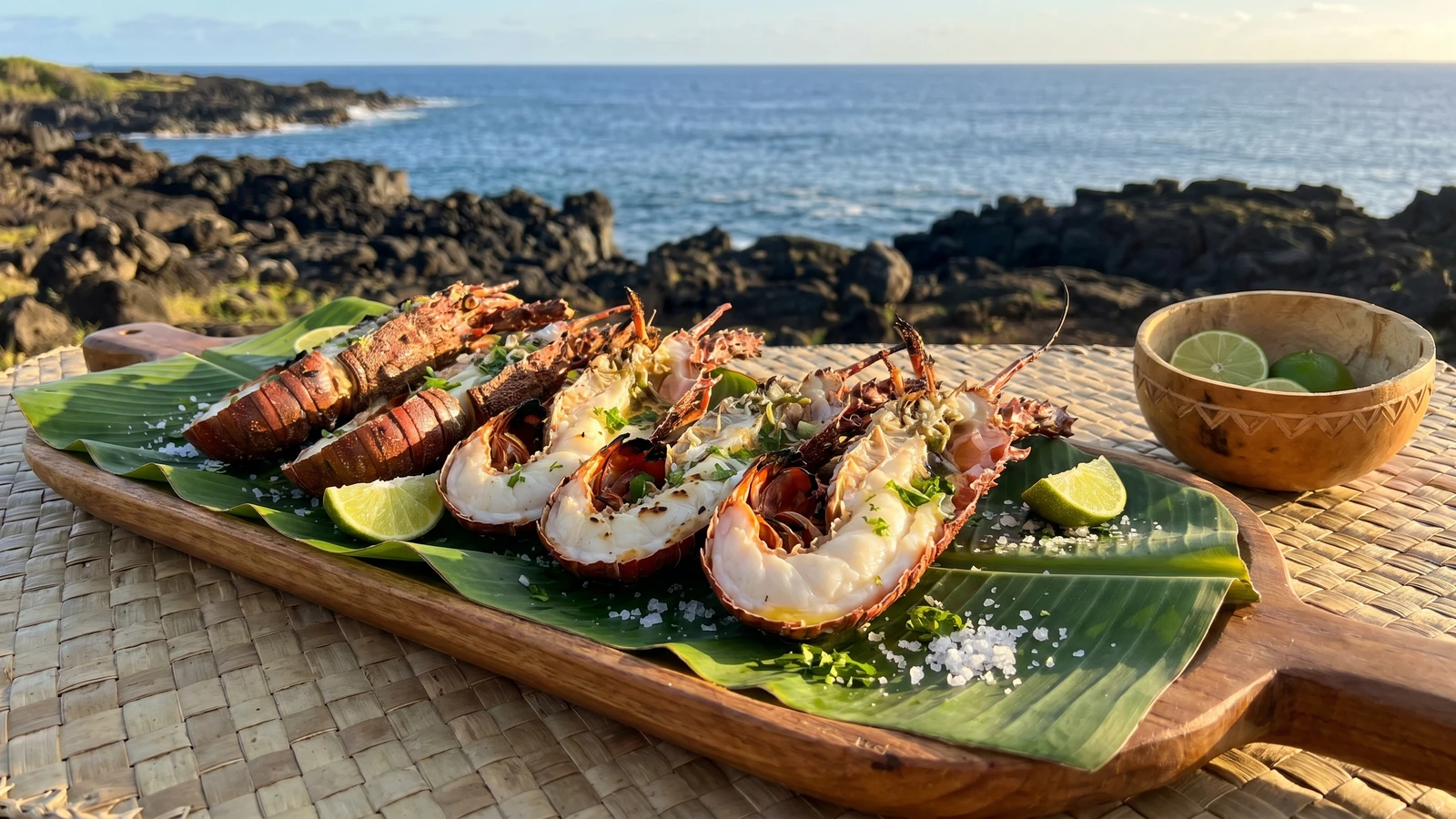 Rape Rape (Rapa Nui Slipper Lobster Grilled with Lime and Sea Salt)