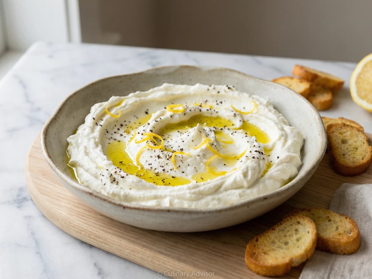 Whipped Ricotta with Lemon and Black Pepper - Chef Dean