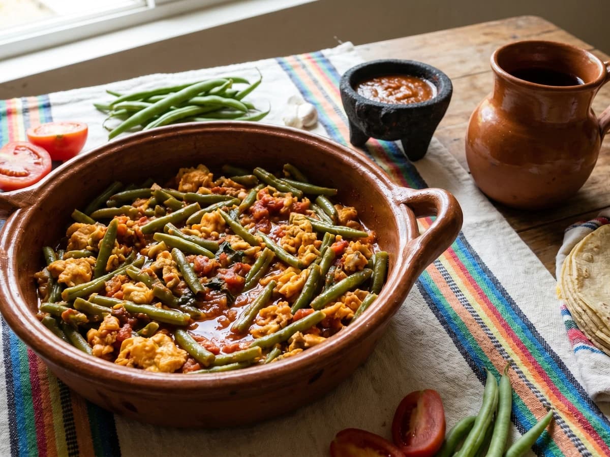 Ejotes con Huevo Oaxaquenos