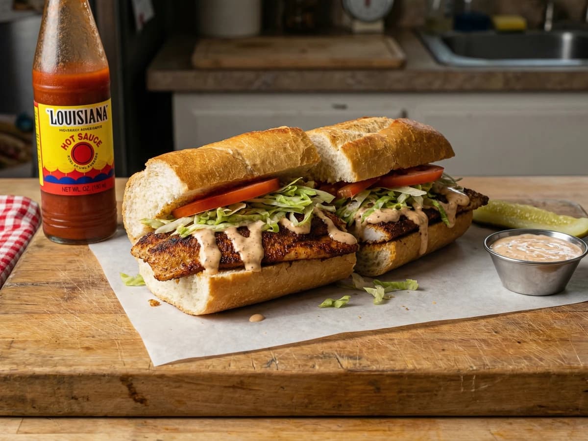 Blackened Redfish Po' Boy