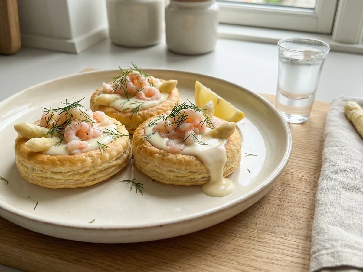 Tarteletter med Rejer, Asparges og Dild - Chef Freja
